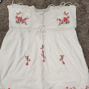 For Love And Lemons White Lace Detail Blouse